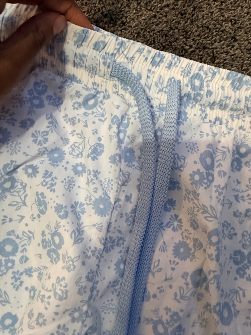 JoyLab Light Blue Floral Lace Trim Sleep Shorts - Picture 3 of 7
